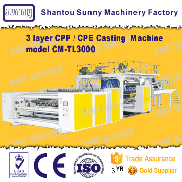 Triple-screw 3 Layers CPP Casting Film Machine model CM-TL3000